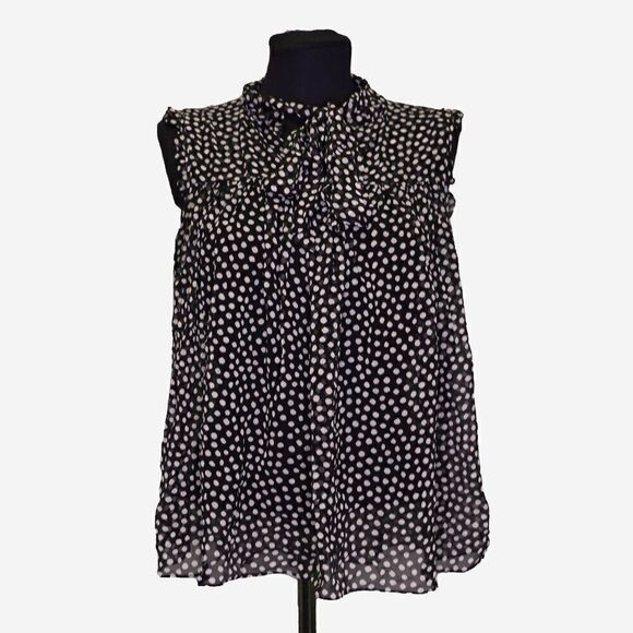 Kate Spade Polka Dot Tie Neck Blouse Sz S - Picture 2 of 8